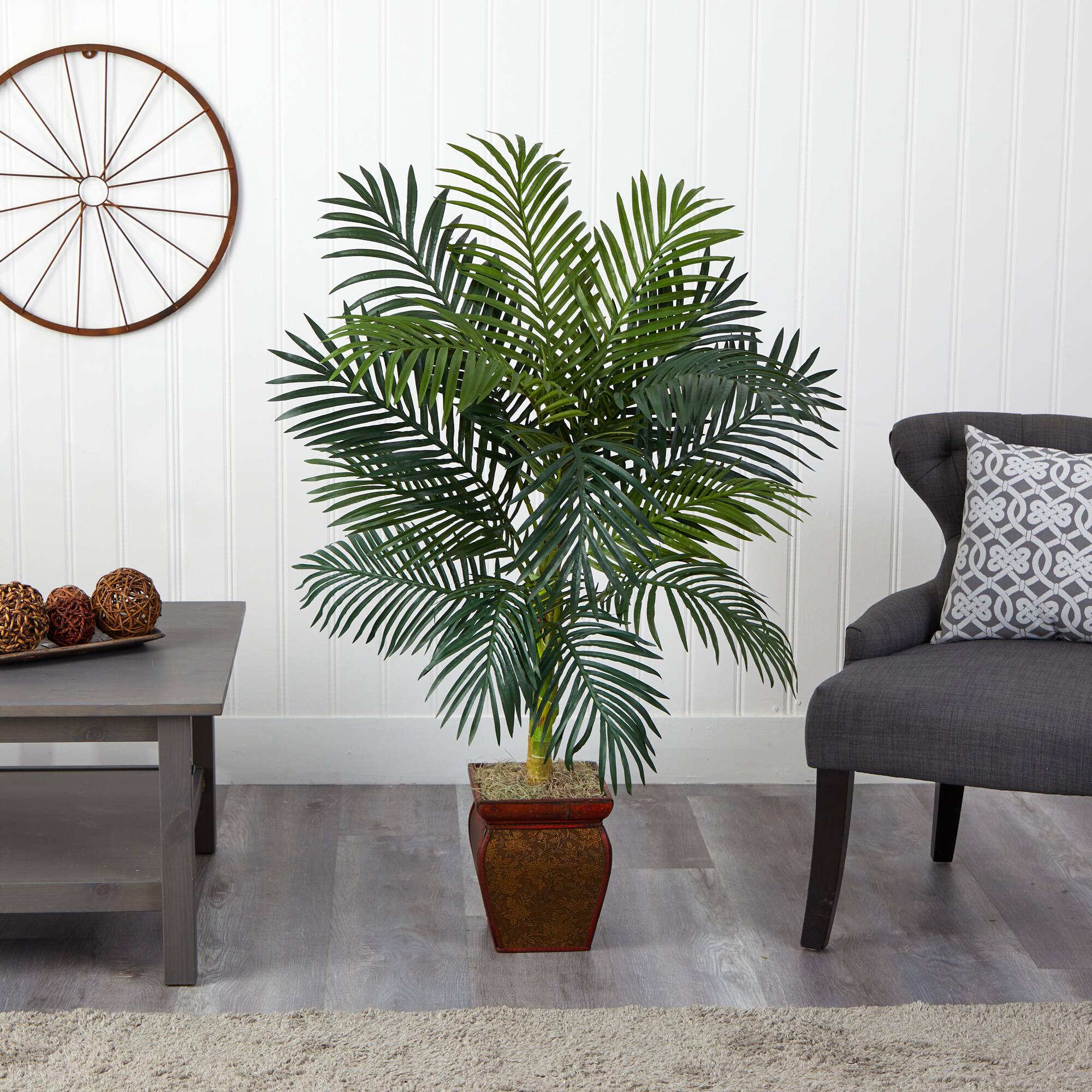 4.5ft. Golden Cane Palm in Decorative Container